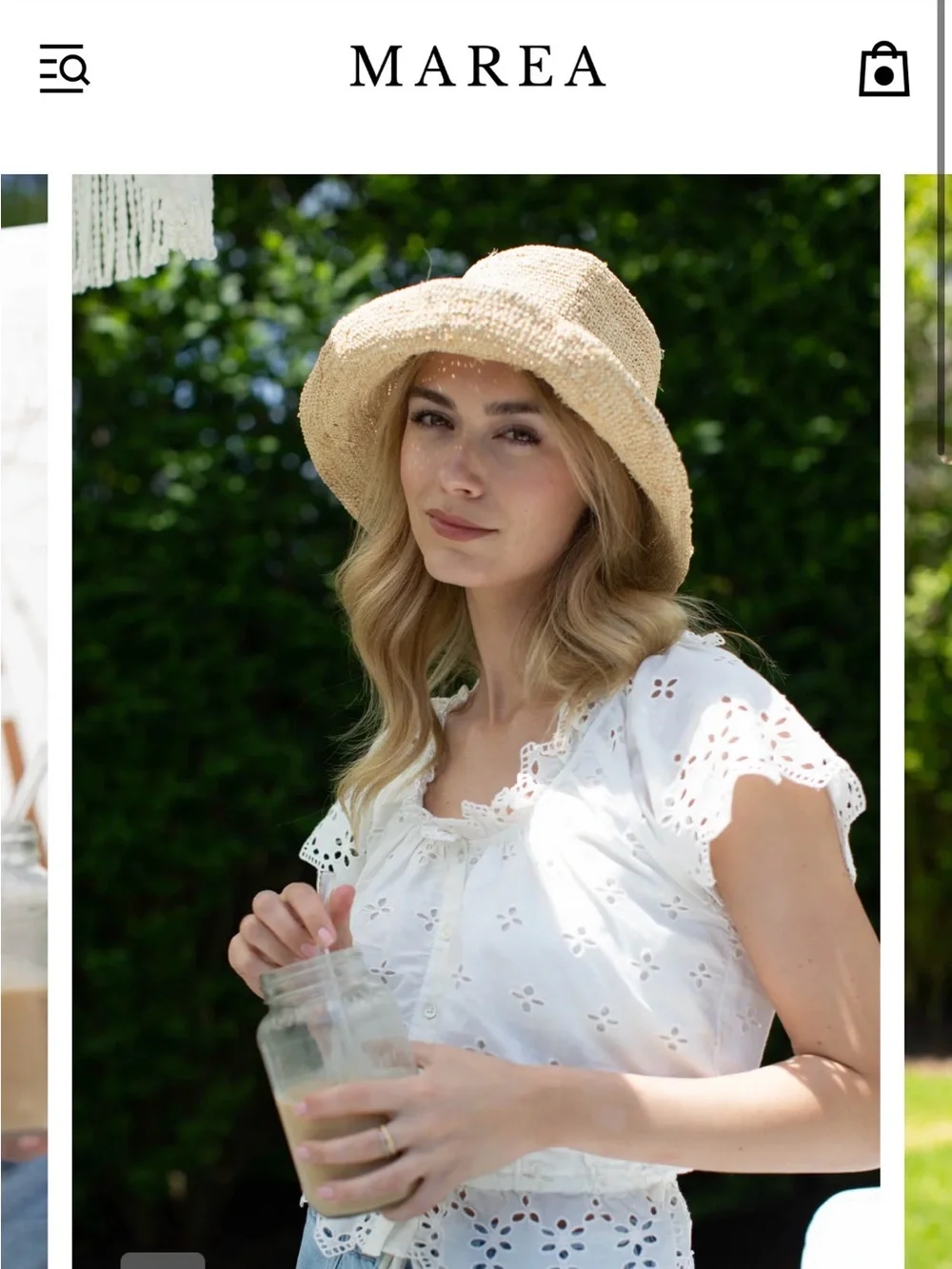 Marea White Eyelet Lace Ruffle Blouse - Feminine Summer Top - Picture 2 of 5